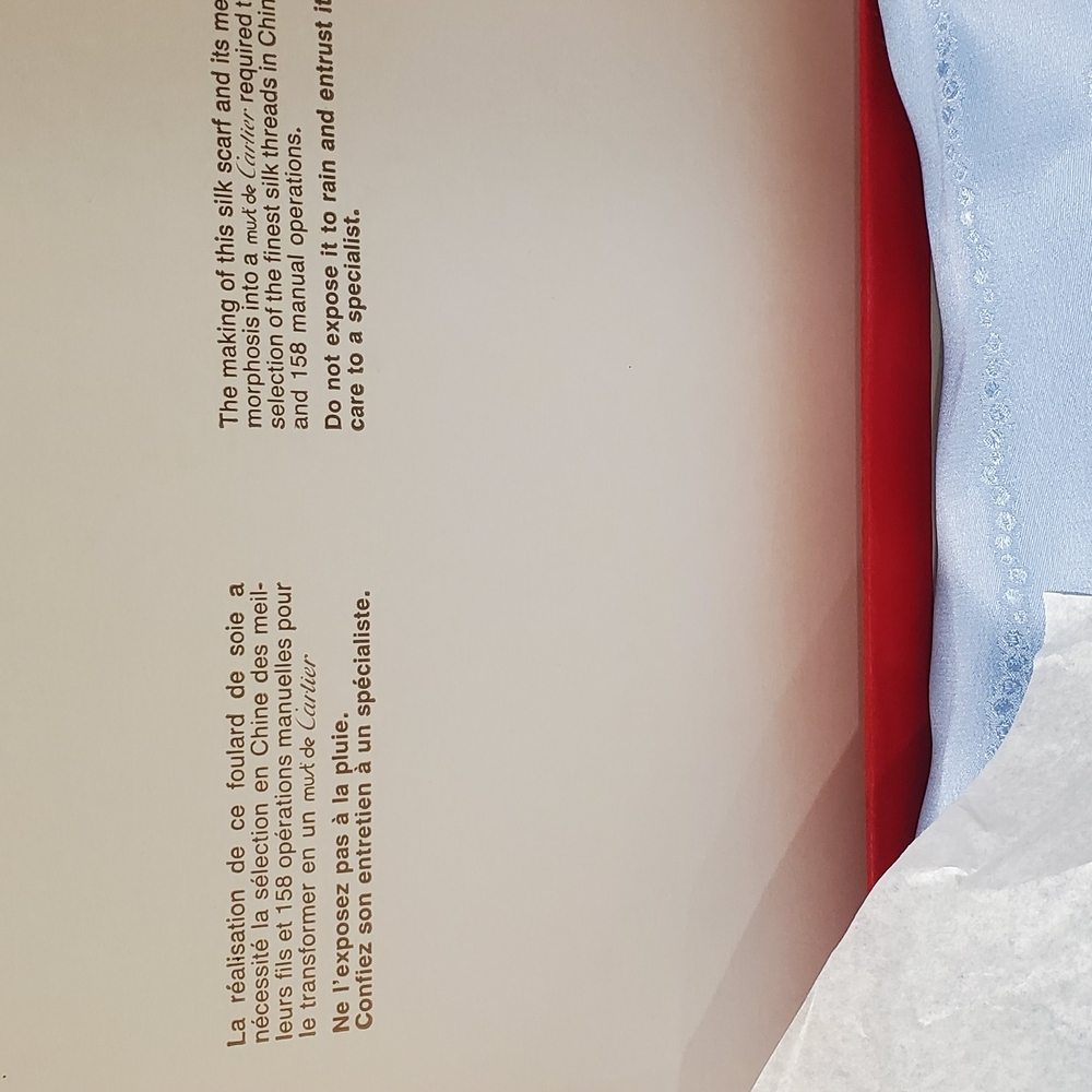 Cartier Blue and White  35×35 Silk Scarf - Picture 7 of 12